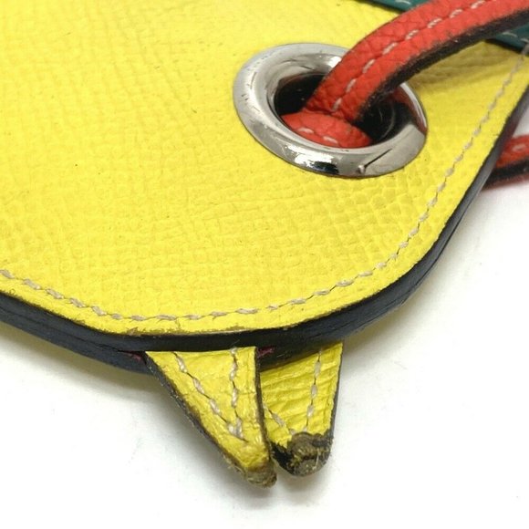 AUTHENTIC HERMES Horse Camaiueu Key ring charm Bag Charm Key Holder Epsom - Picture 3 of 8